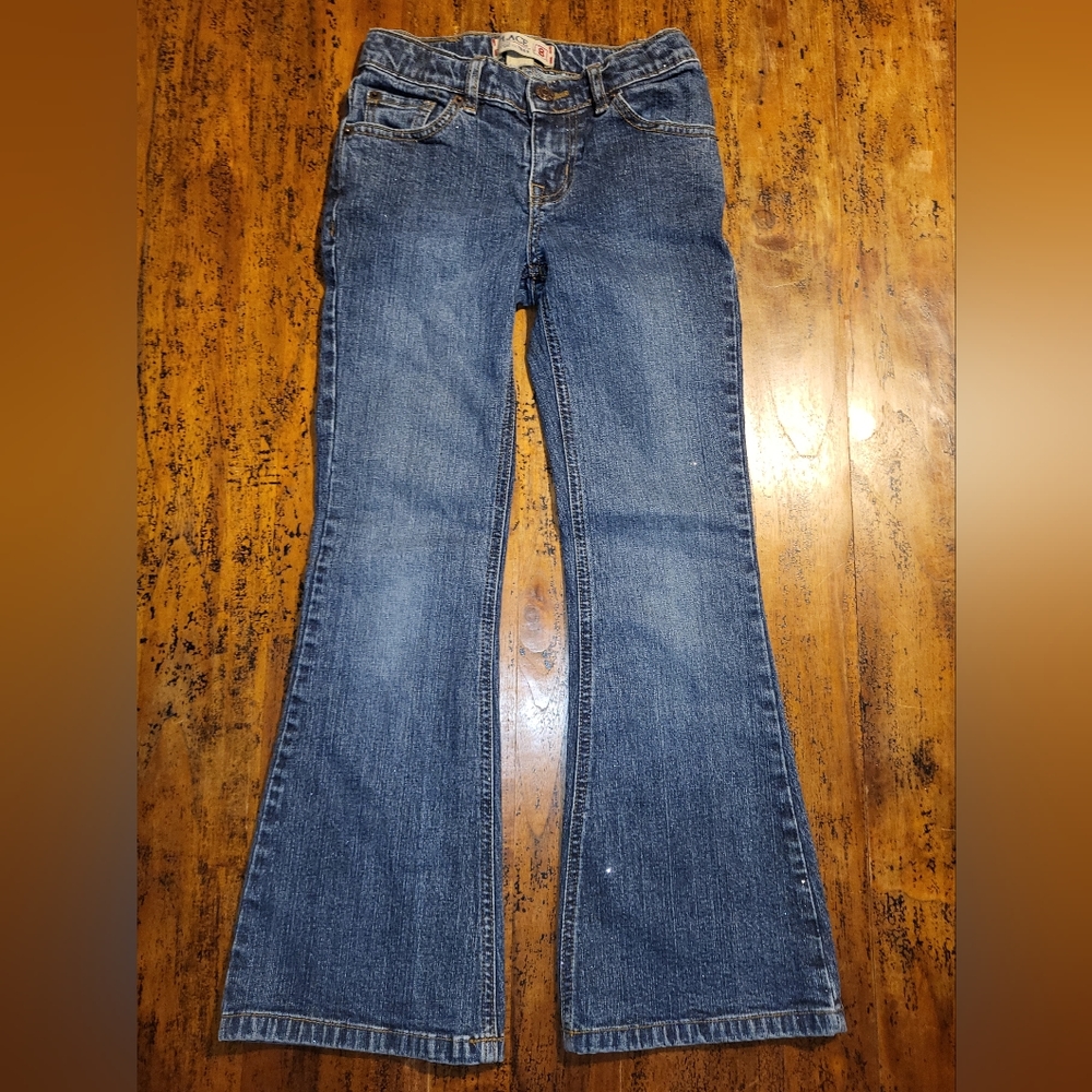 Girls Place size 8 jeans glittery/sparkle flare stretch